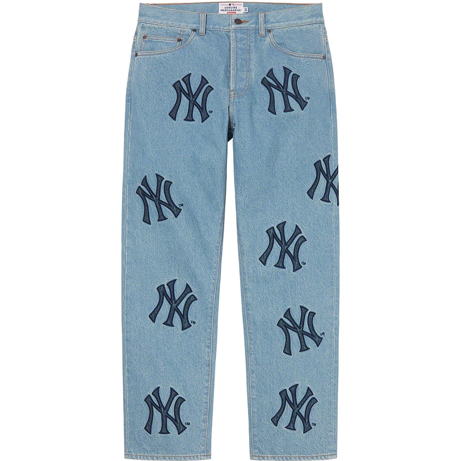 Details on Supreme New York Yankees™Regular Jean Washed Blue from fall winter 2021 (Price is $198)
