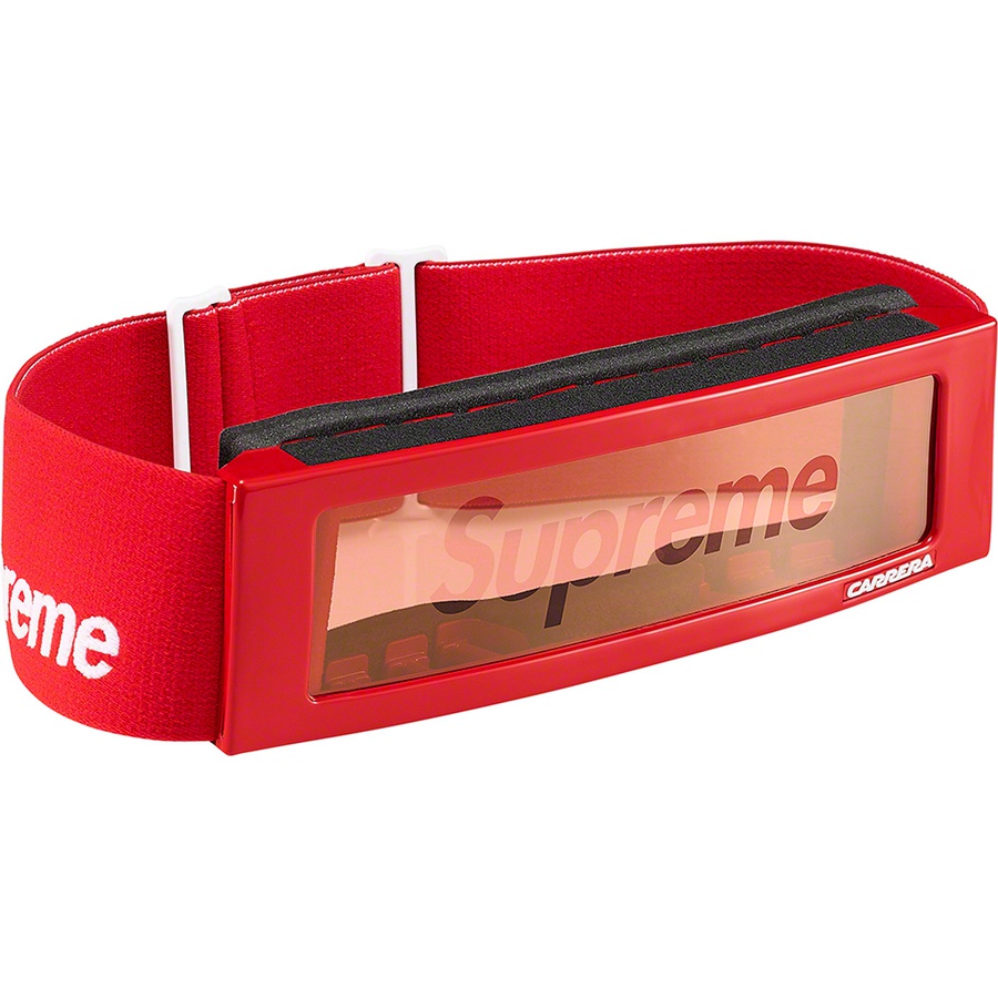 Details on Supreme Carrera Overtop Goggles Red from fall winter 2021 (Price is $298)