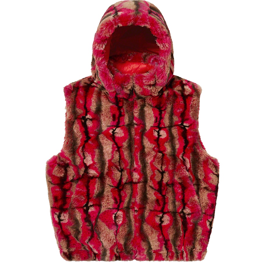 Details on Faux Fur Hooded Vest Red from fall winter
                                                    2021 (Price is $288)