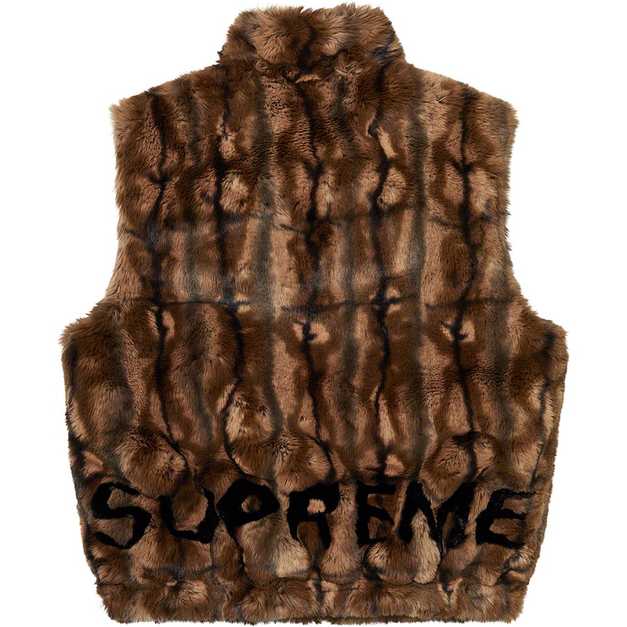 Details on Faux Fur Hooded Vest Brown from fall winter
                                                    2021 (Price is $288)