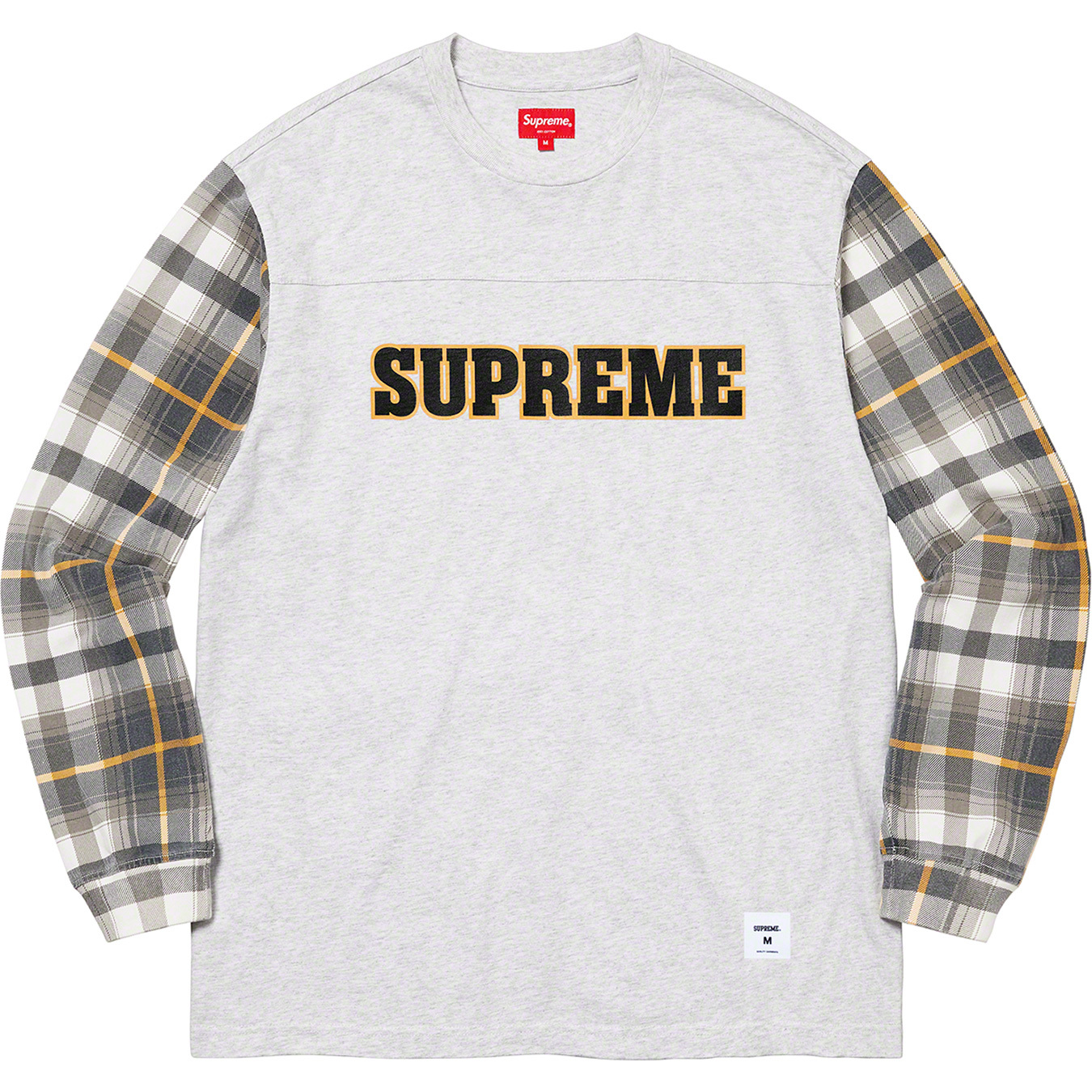 XL オリーブ Supreme Plaid Sleeve L/S Top 新品