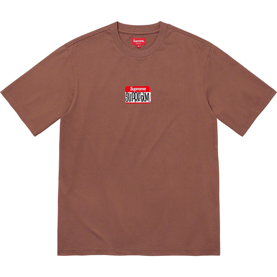 Details on Gonz Nametag S S Top Brown from fall winter 2021 (Price is $68)