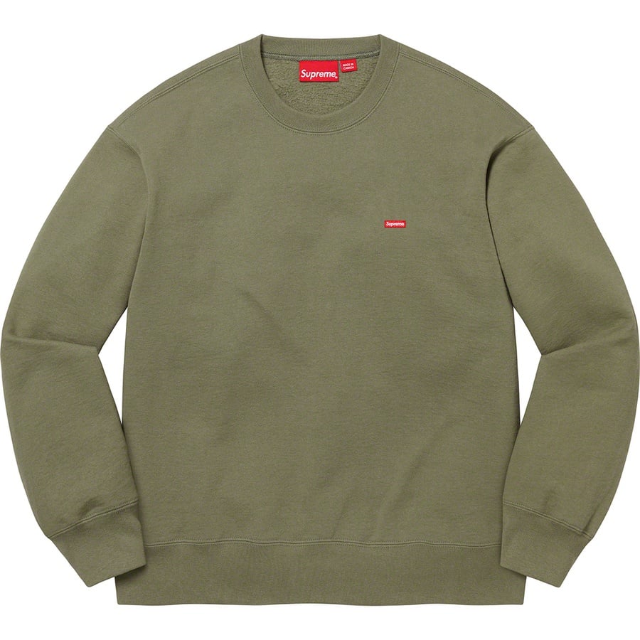 Details on Small Box Crewneck Light Olive from fall winter 2021 (Price is $138)