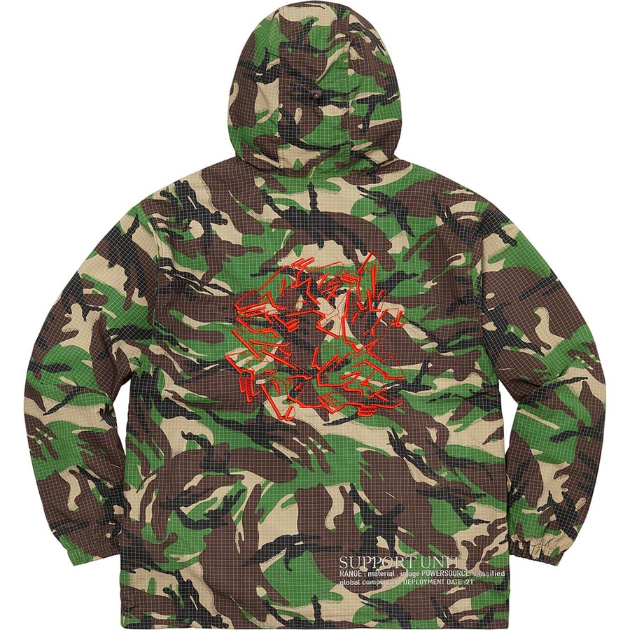 Details on Support Unit Nylon Ripstop Jacket Swirl Camo from fall winter 2021 (Price is $178)
