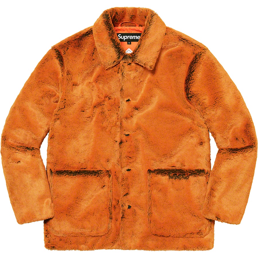 Details on 2-Tone Faux Fur Shop Coat Orange from fall winter 2021 (Price is $388)