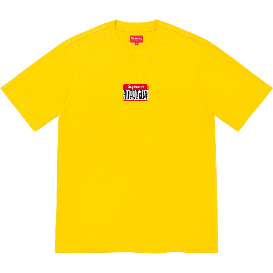 Details on Gonz Nametag S S Top Yellow from fall winter 2021 (Price is $68)