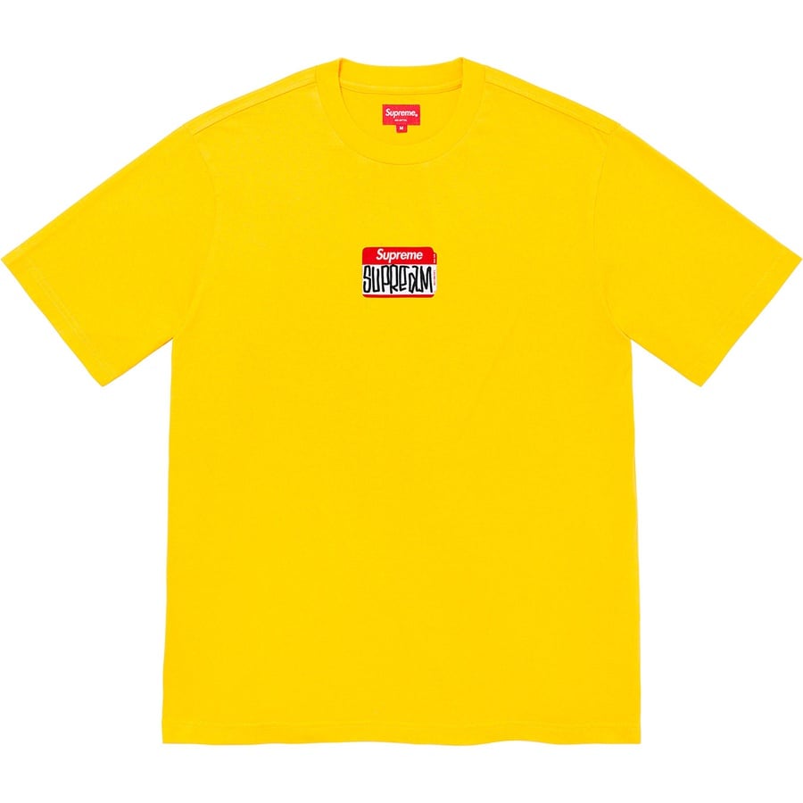 Details on Gonz Nametag S S Top Yellow from fall winter
                                                    2021 (Price is $68)