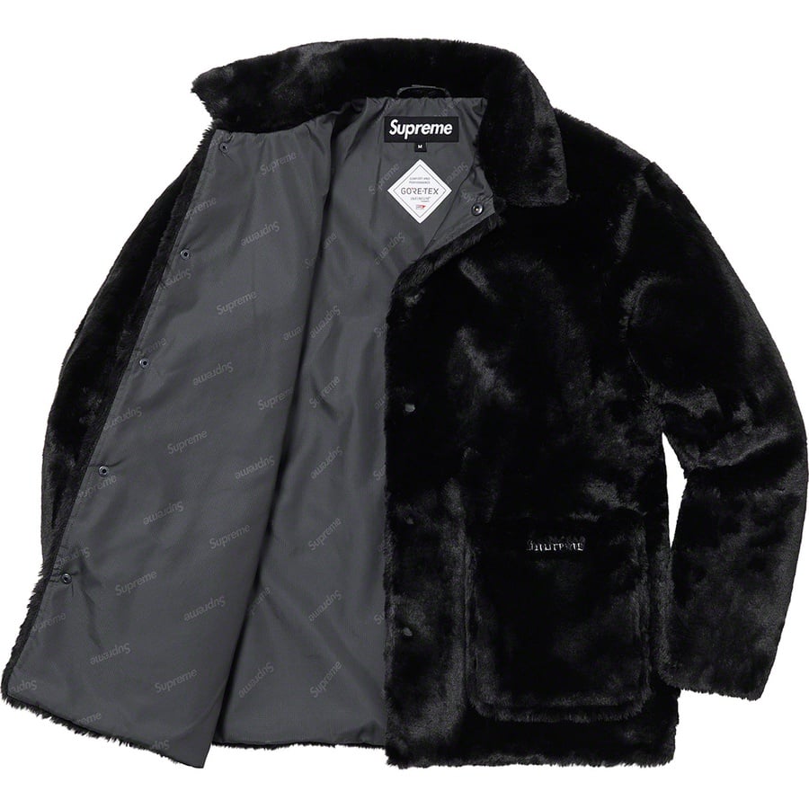 Details on 2-Tone Faux Fur Shop Coat Black from fall winter 2021 (Price is $388)