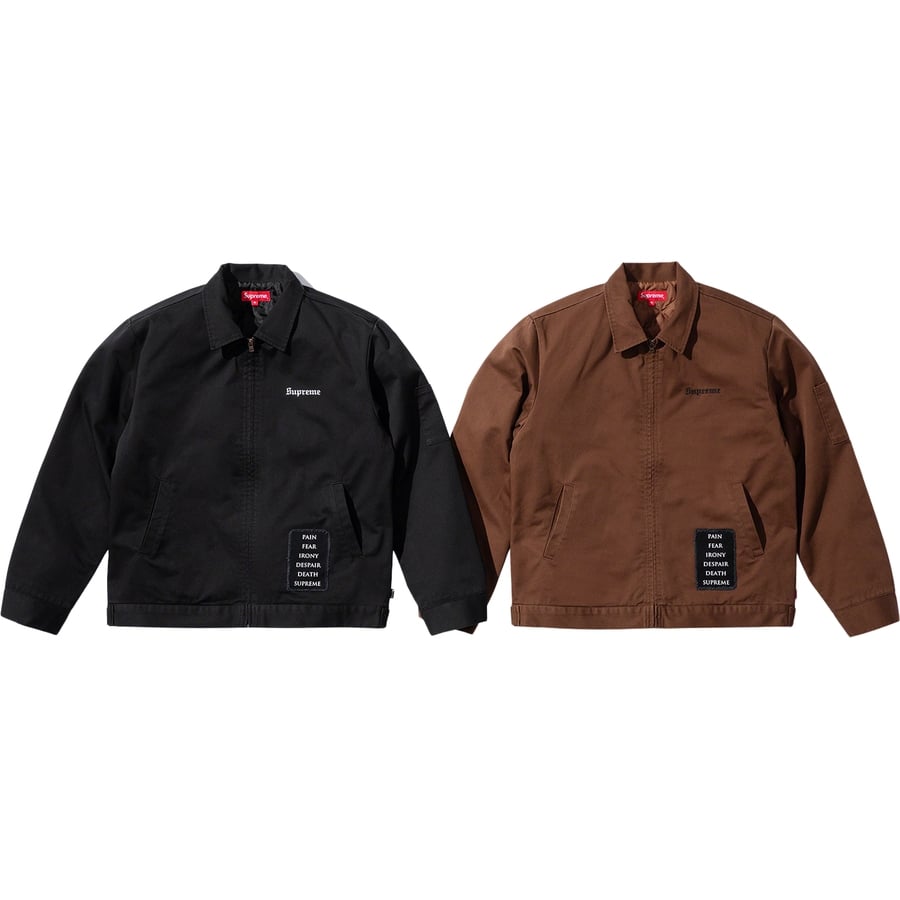 Details on Supreme The Crow Work Jacket  from fall winter
                                                    2021 (Price is $238)