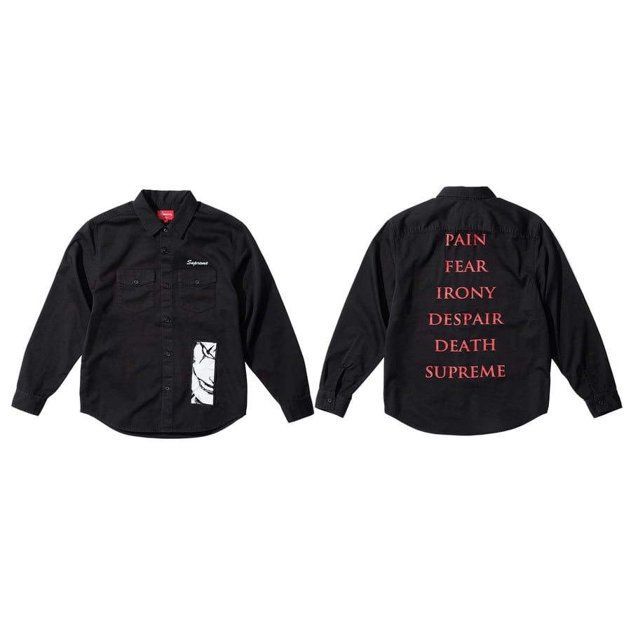 Details on Supreme The Crow Work Shirt from fall winter
                                            2021 (Price is $148)