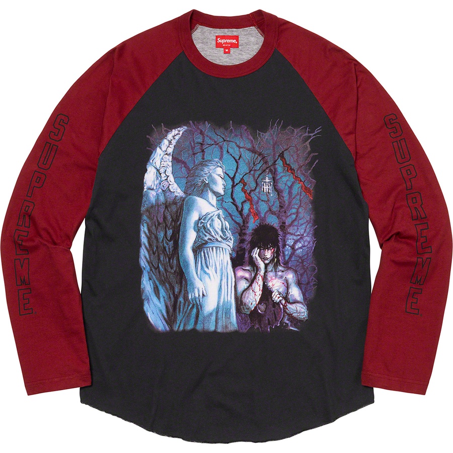 Details on Supreme The Crow Raglan L S Top Cardinal Graveyard from fall winter
                                                    2021 (Price is $110)