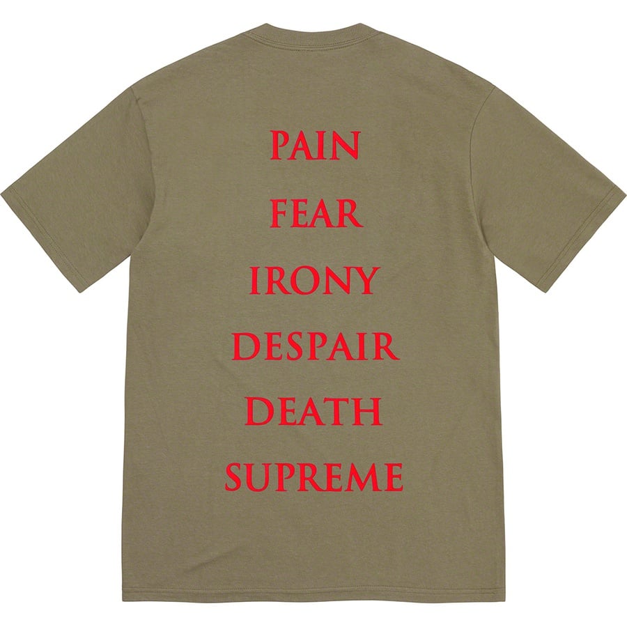 Details on Supreme The Crow Tee Light Olive from fall winter
                                                    2021 (Price is $44)