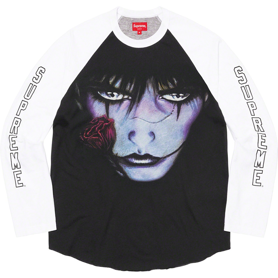 Details on Supreme The Crow Raglan L S Top White Eyes from fall winter
                                                    2021 (Price is $110)