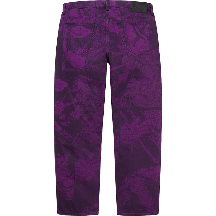 Details on Supreme The Crow Regular Jean Purple from fall winter
                                                    2021 (Price is $168)