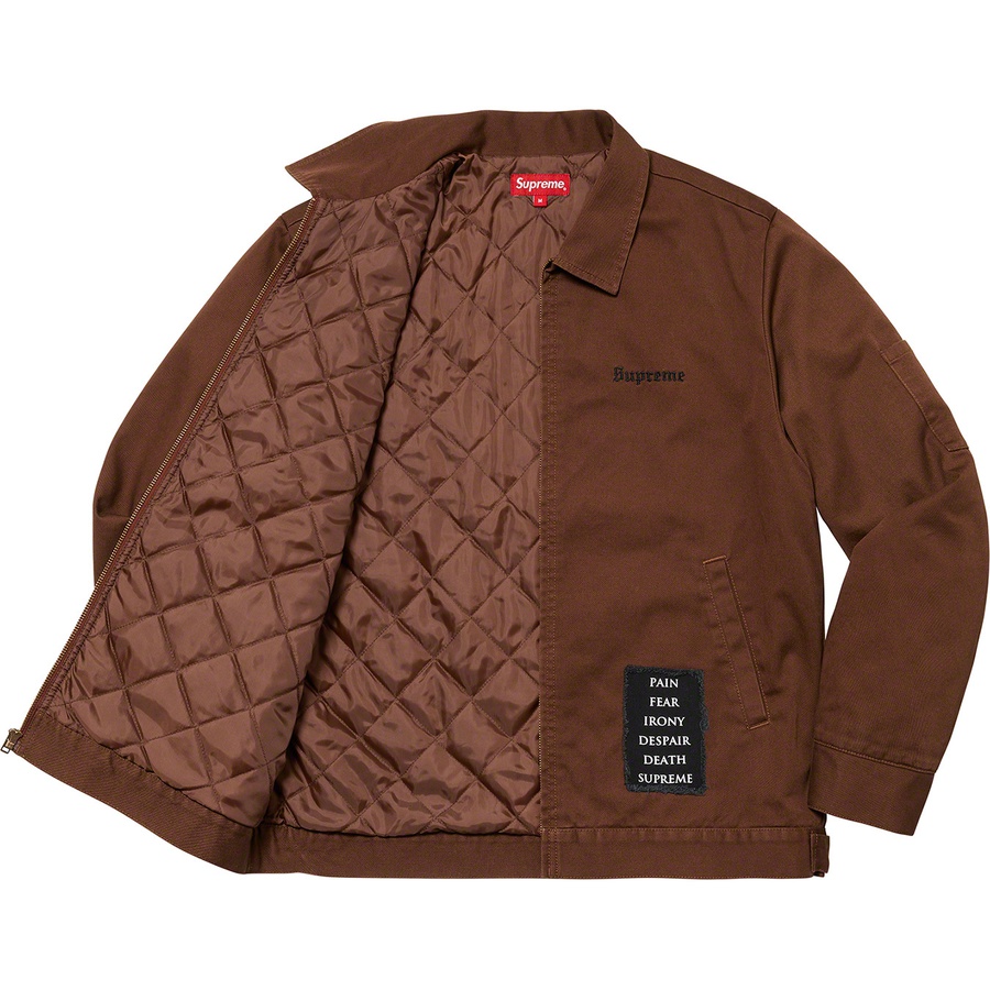 Details on Supreme The Crow Work Jacket Brown from fall winter
                                                    2021 (Price is $238)