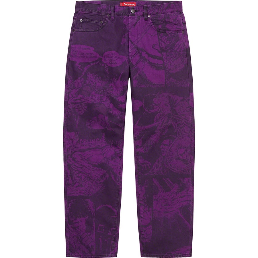 Details on Supreme The Crow Regular Jean Purple from fall winter
                                                    2021 (Price is $168)