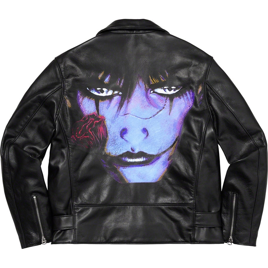 Details on Supreme Schott The Crow Perfecto Leather Jacket Black from fall winter
                                                    2021 (Price is $798)