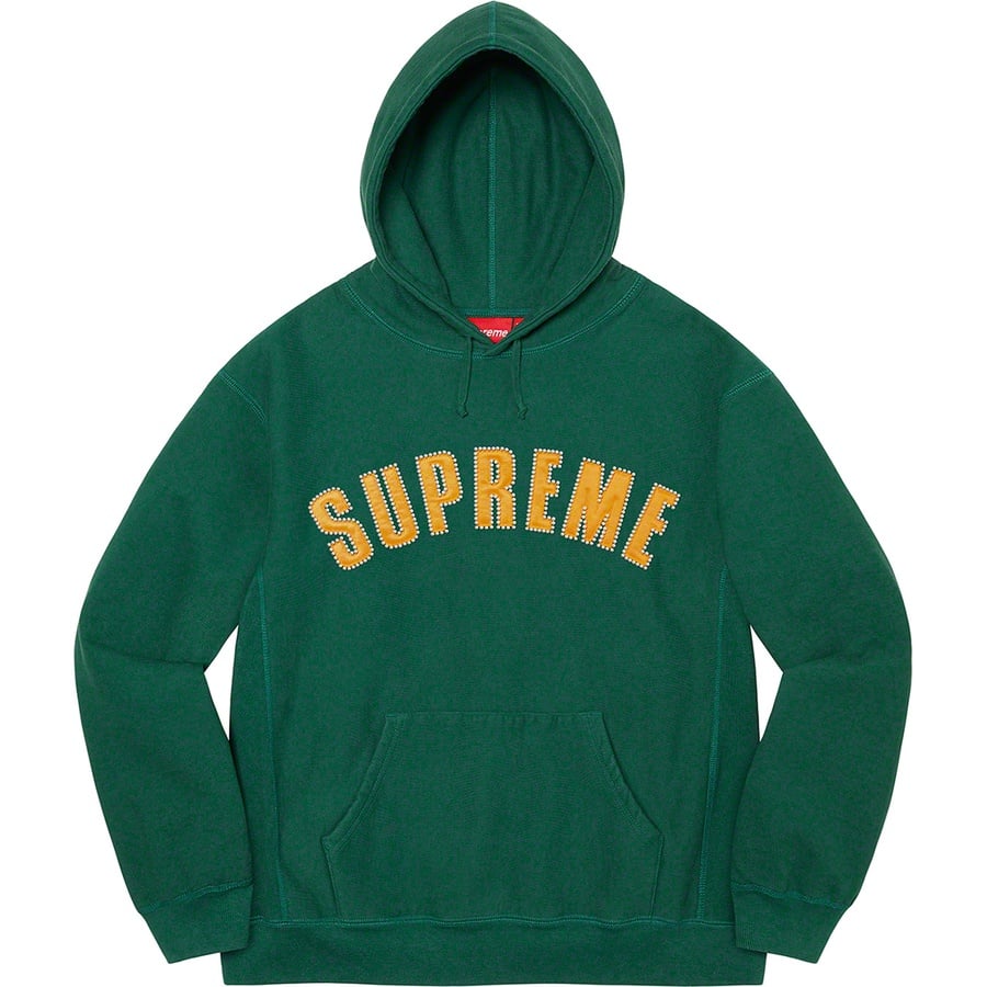 Details on Pearl Logo Hooded Sweatshirt Dark Green from fall winter
                                                    2021 (Price is $168)