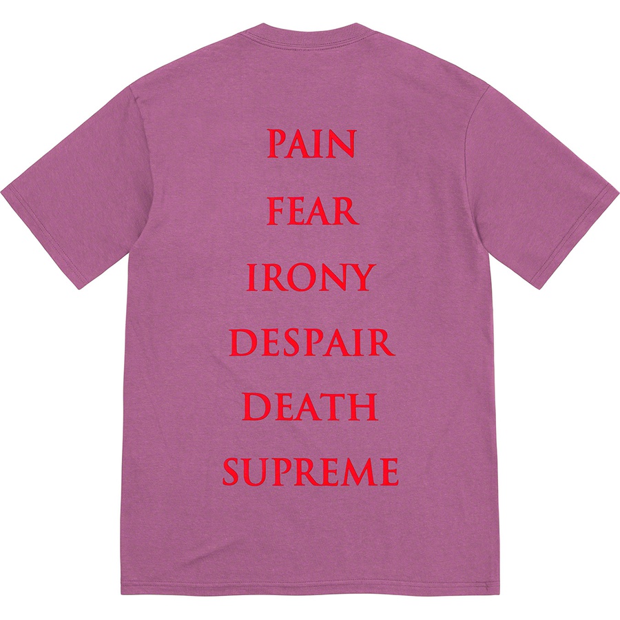 Details on Supreme The Crow Tee Plum from fall winter 2021 (Price is $44)