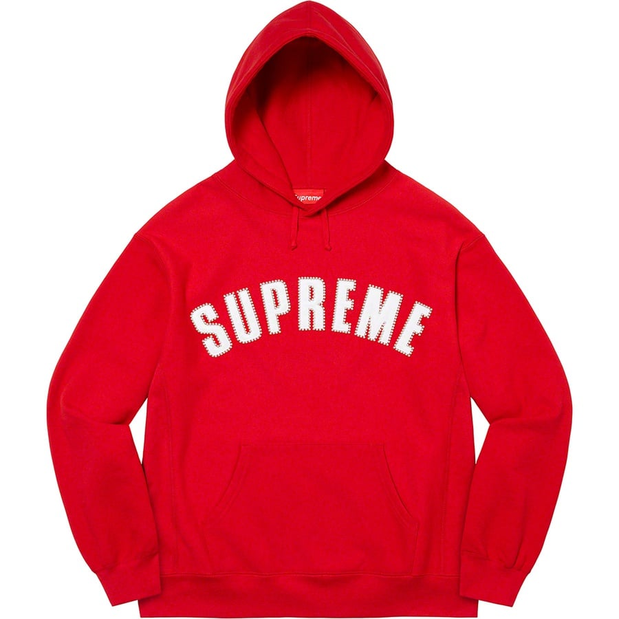 Details on Pearl Logo Hooded Sweatshirt Red from fall winter
                                                    2021 (Price is $168)