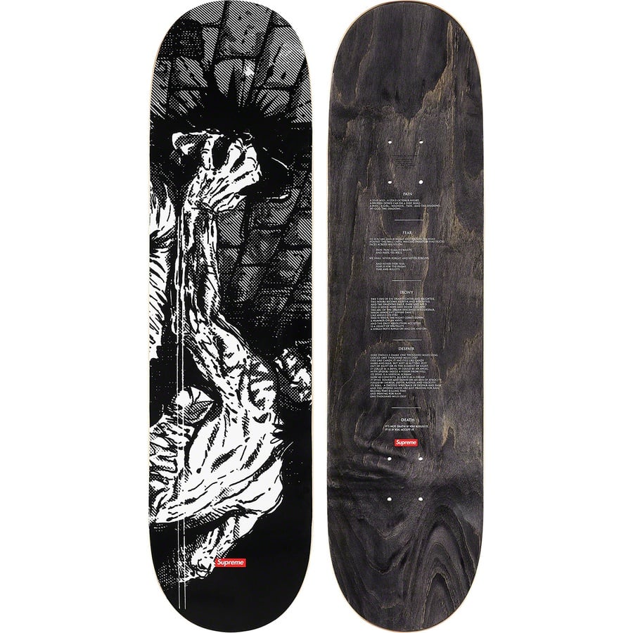 Details on Supreme The Crow Skateboard Crushed - 8.375” x 32.125” from fall winter
                                                    2021 (Price is $68)