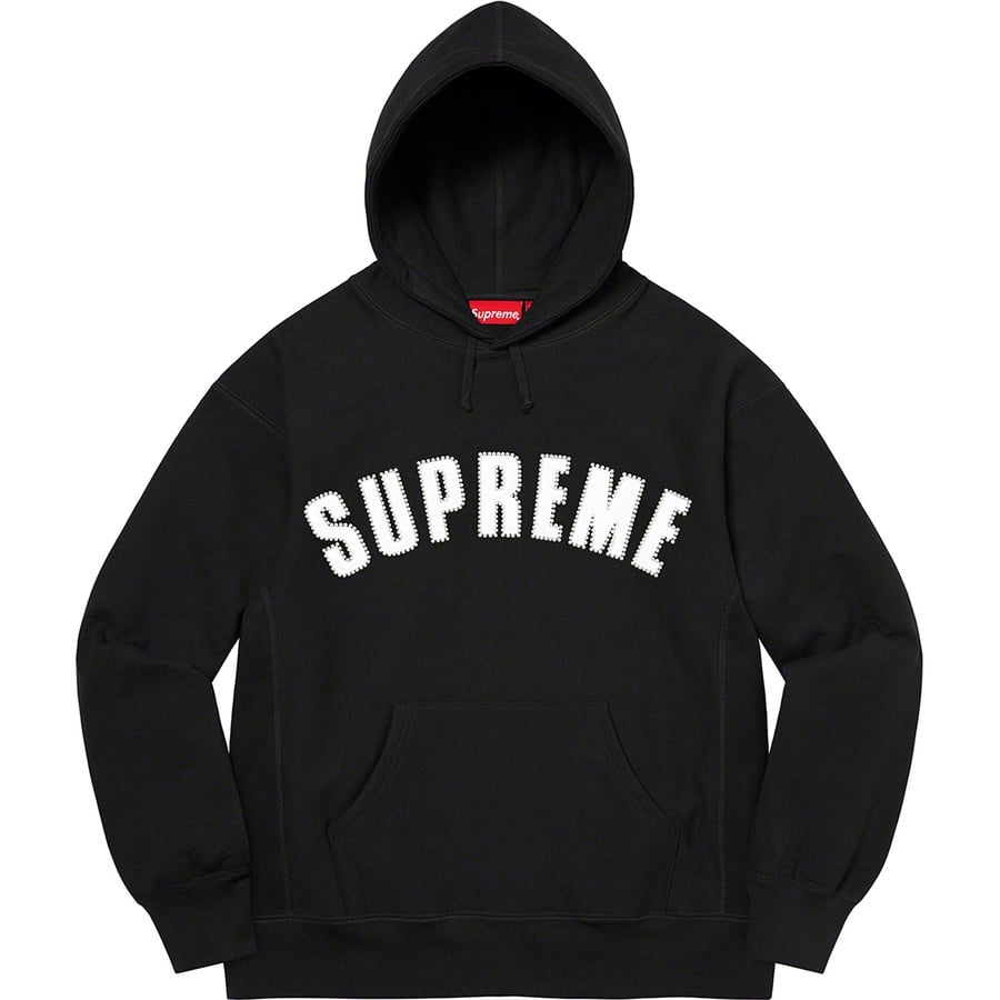 Details on Pearl Logo Hooded Sweatshirt Black from fall winter 2021 (Price is $168)