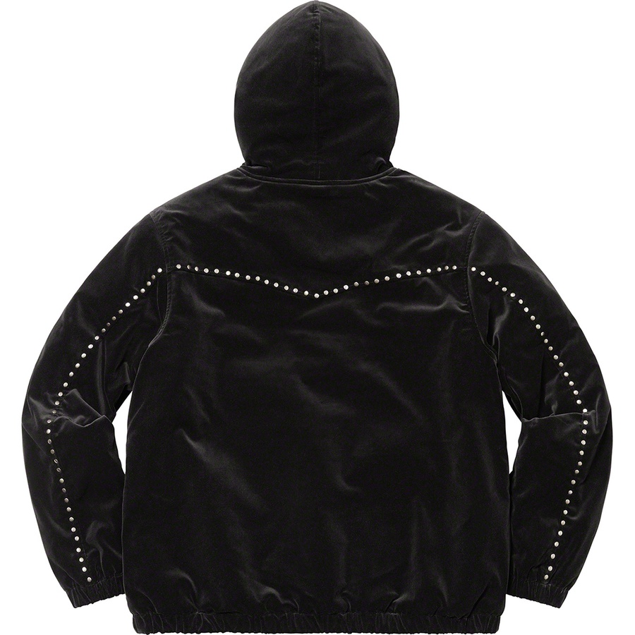 Supreme Studded Velvet Hooded Work Jacket (FW21) - Black - $228