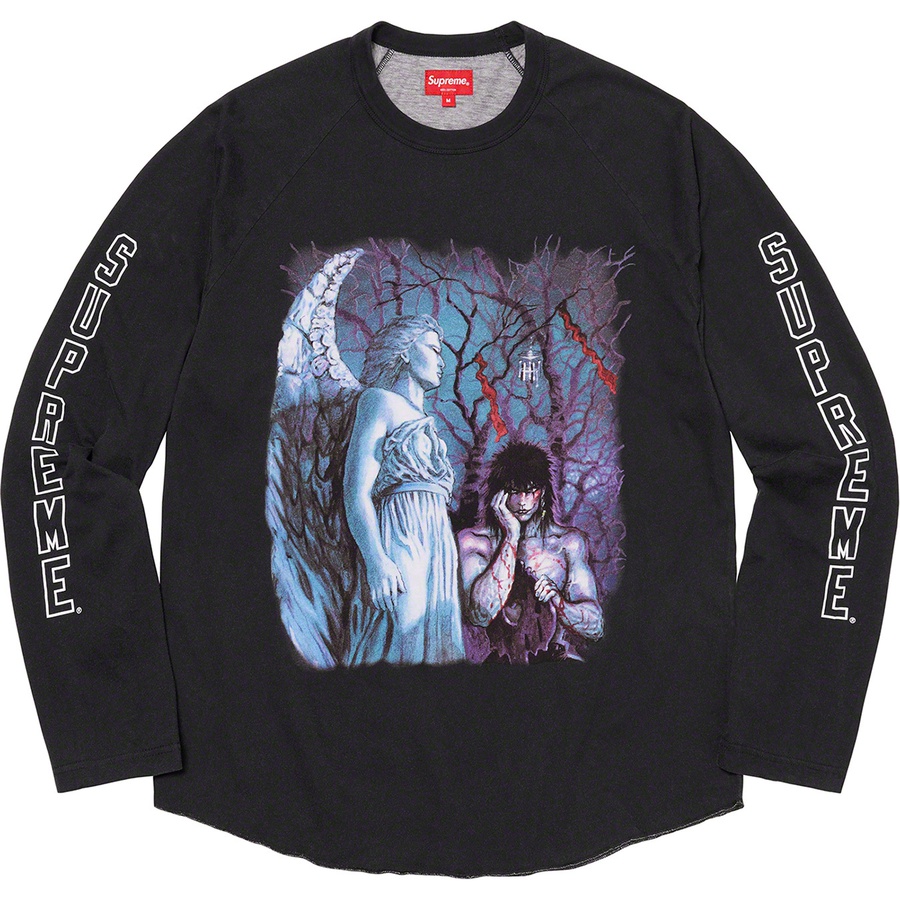 Details on Supreme The Crow Raglan L S Top Black Graveyard from fall winter
                                                    2021 (Price is $110)