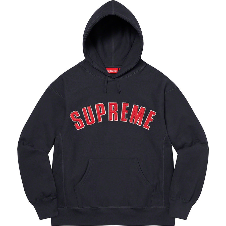 Details on Pearl Logo Hooded Sweatshirt Navy from fall winter
                                                    2021 (Price is $168)