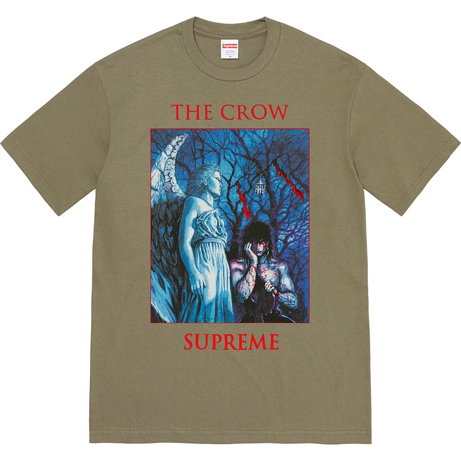 Details on Supreme The Crow Tee Light Olive from fall winter
                                                    2021 (Price is $44)