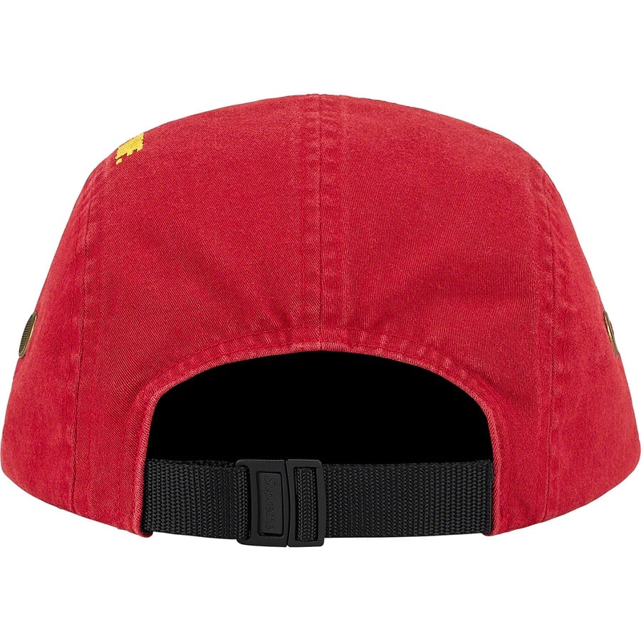 Details on Military Camp Cap Red from fall winter
                                                    2021 (Price is $46)