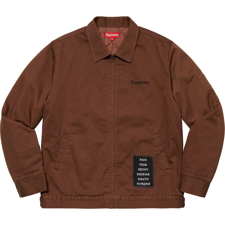 Details on Supreme The Crow Work Jacket Brown from fall winter 2021 (Price is $238)