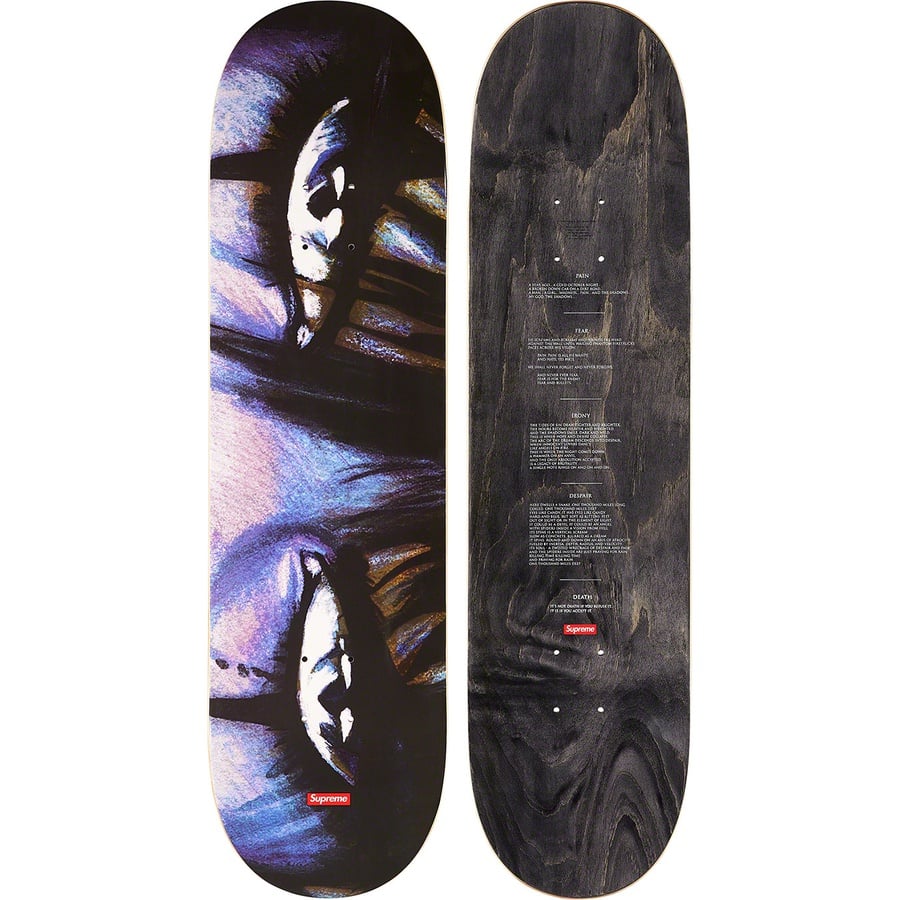 Details on Supreme The Crow Skateboard Eyes - 8.5” x 32.25” from fall winter
                                                    2021 (Price is $68)