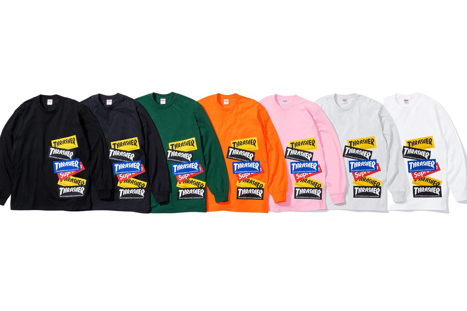 Thrasher Multi Logo L Tee - - Supreme