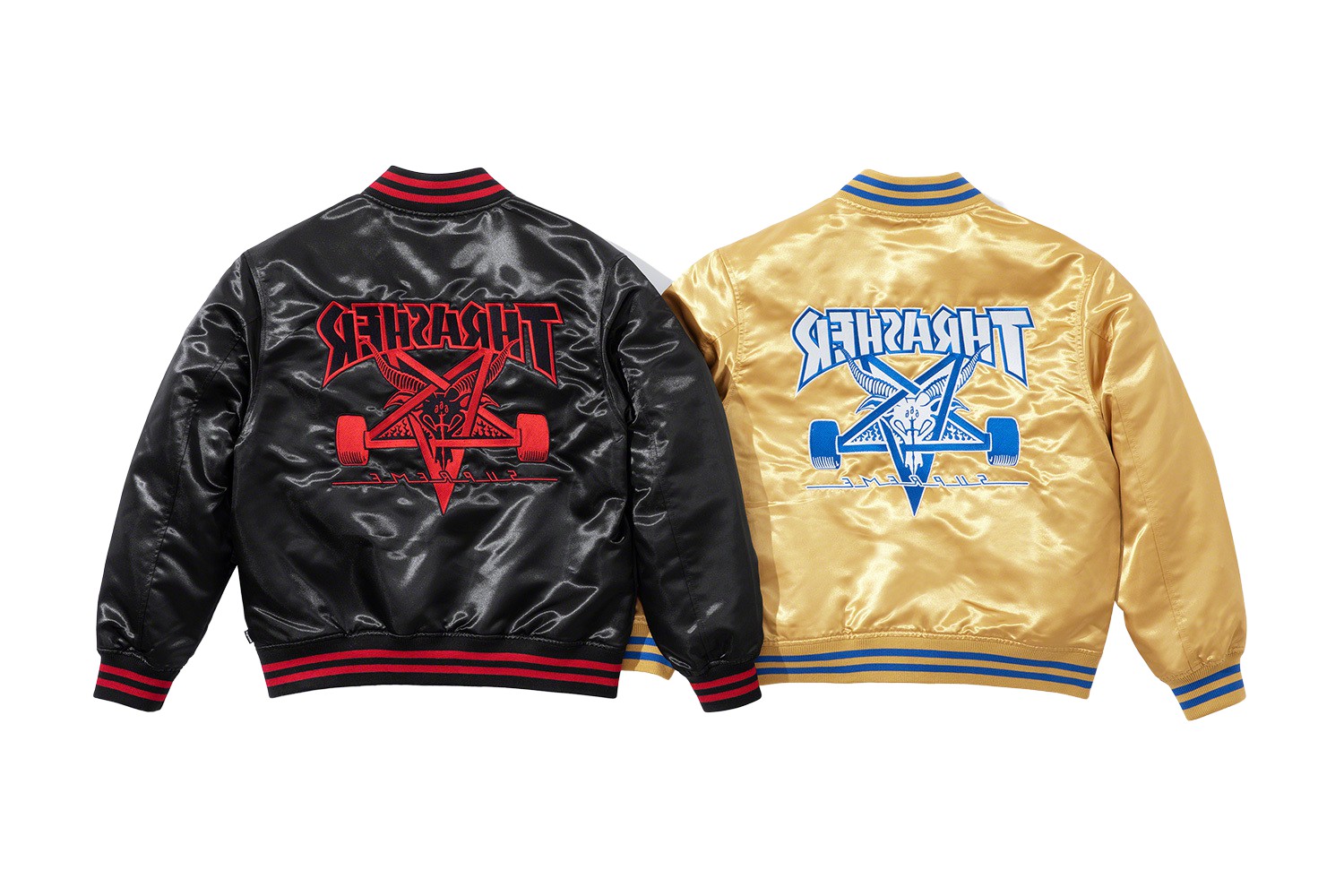 Thrasher Satin Varsity Jacket - fall winter 2021 - Supreme