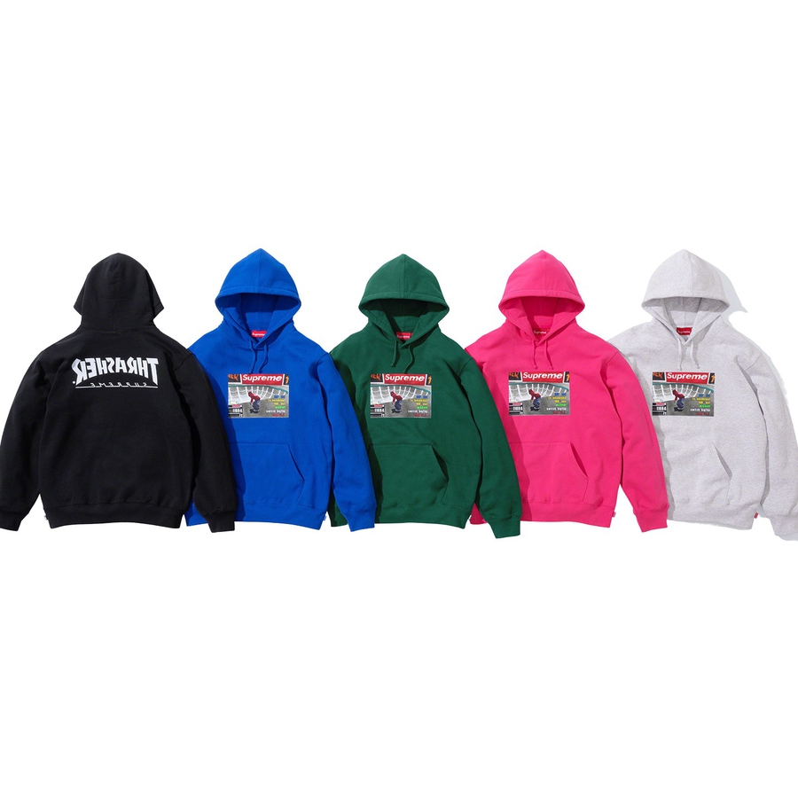 Details on Supreme Thrasher Hooded Sweatshirt from fall winter 2021 (Price is $168)