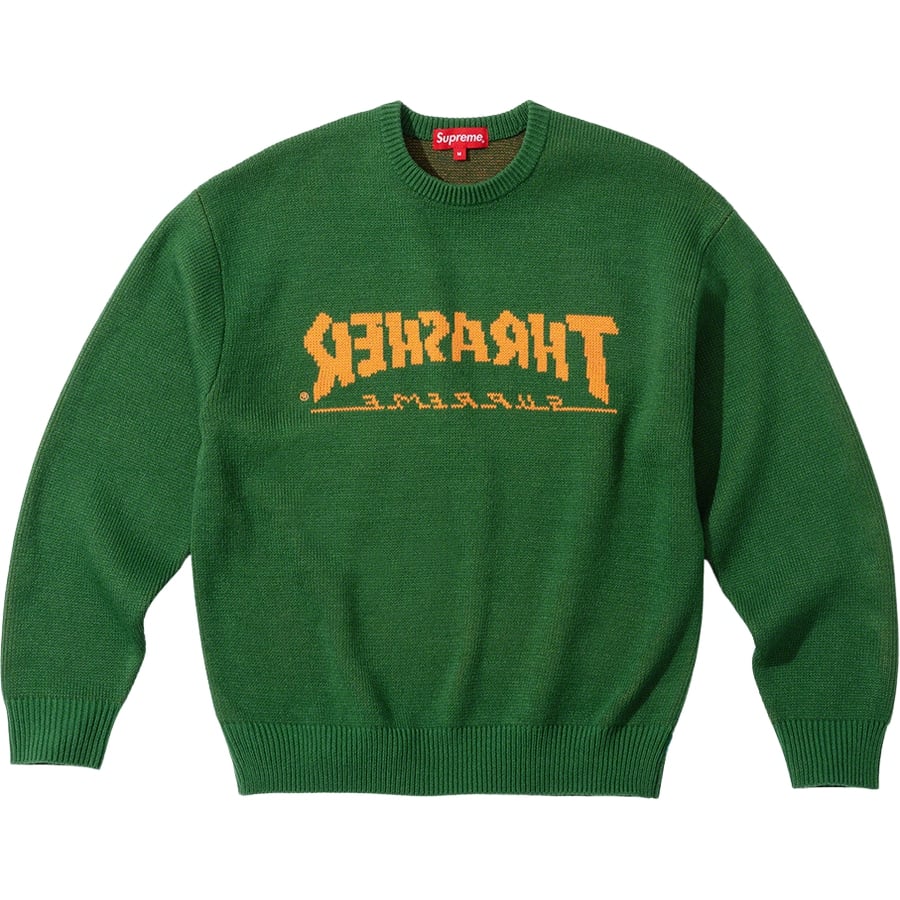 Details on Supreme Thrasher Sweater  from fall winter
                                                    2021 (Price is $168)