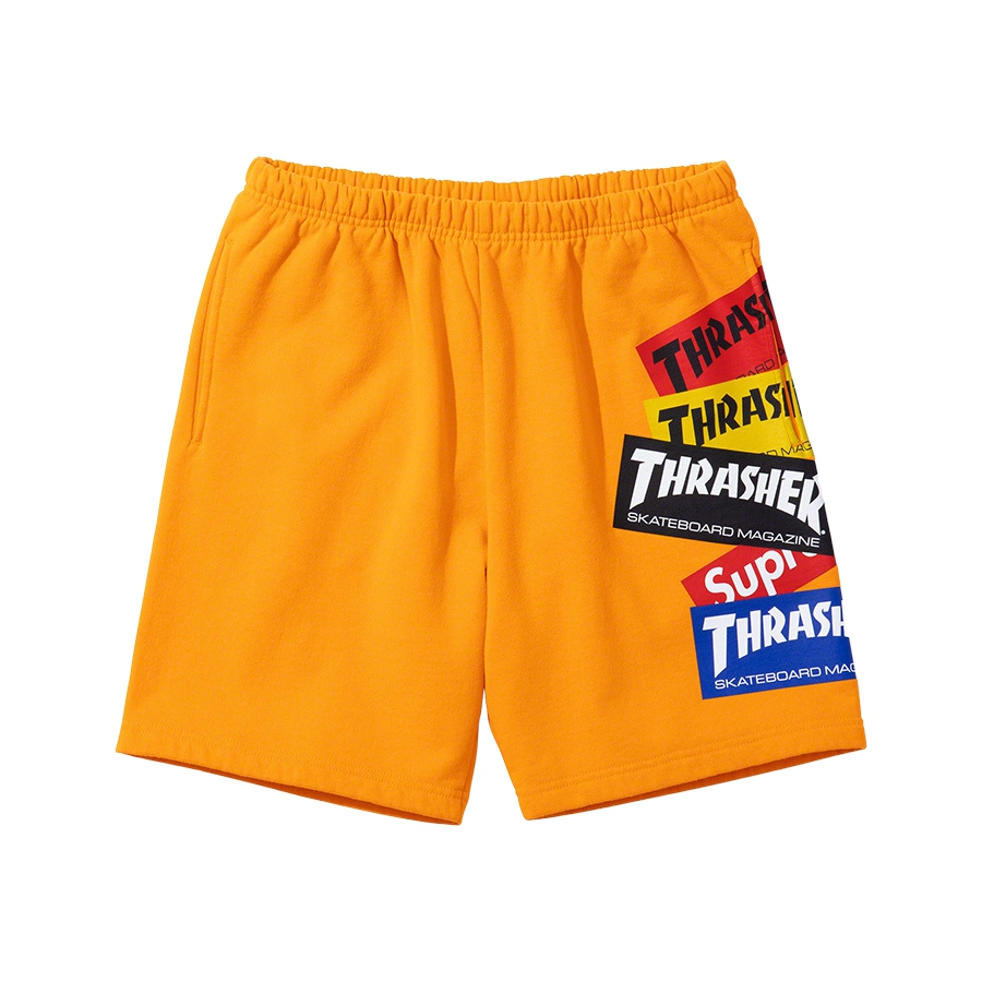 Details on Supreme Thrasher Multi Logo Sweatshort  from fall winter
                                                    2021 (Price is $118)