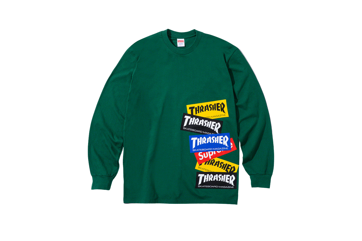 Supreme x Thrasher Multi Logo Long-Sleeve Tee 'Black