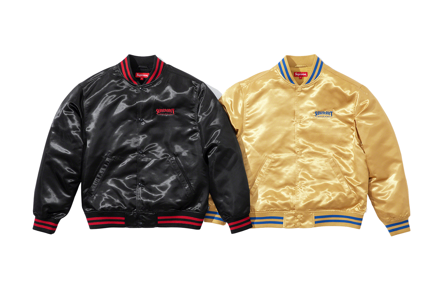 Thrasher Satin Varsity Jacket - fall winter 2021 - Supreme