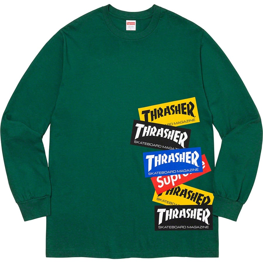 Supreme THRASHER Multi Logo L/S Tee 緑 | kensysgas.com