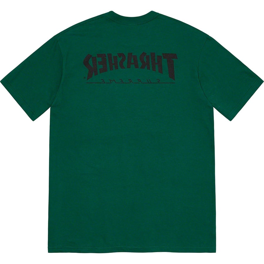 Details on Supreme Thrasher Game Tee Dark Green from fall winter
                                                    2021 (Price is $44)