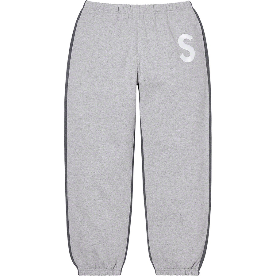 Details on S Logo Split Sweatpant Heather Grey from fall winter 2021 (Price is $158)