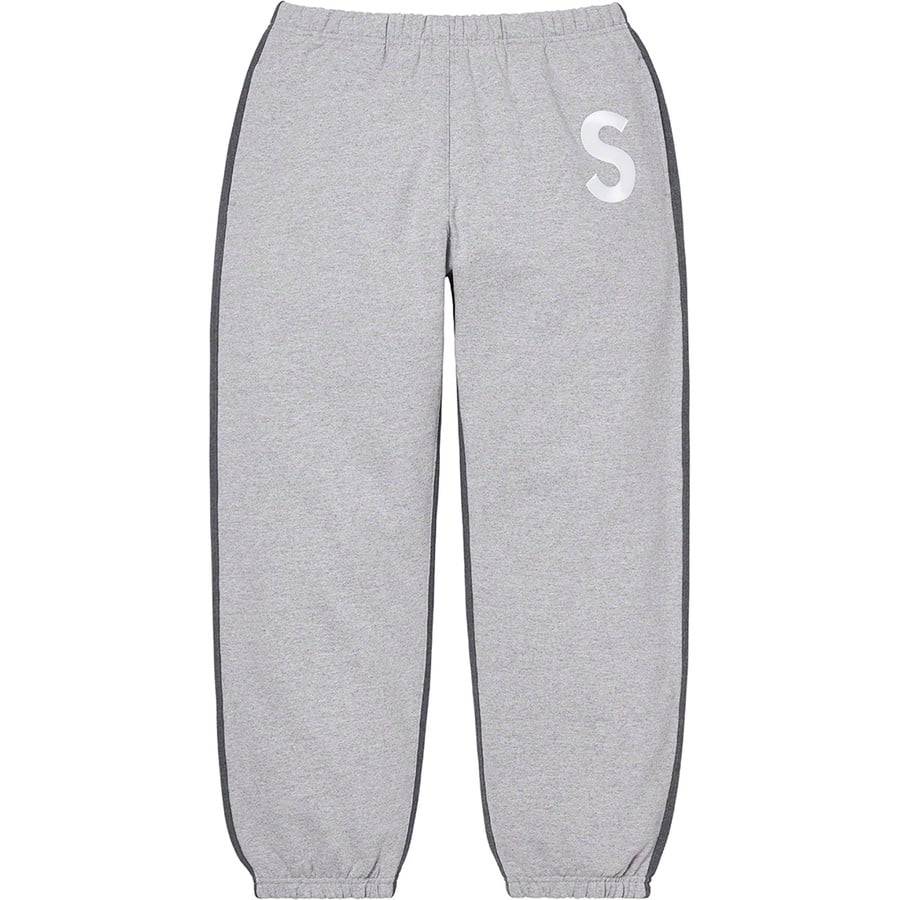 Details on S Logo Split Sweatpant Heather Grey from fall winter
                                                    2021 (Price is $158)