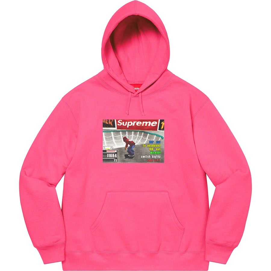 Details on Supreme Thrasher Hooded Sweatshirt Magenta from fall winter
                                                    2021 (Price is $168)