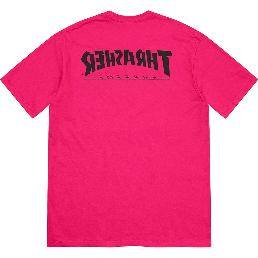 Details on Supreme Thrasher Game Tee Pink from fall winter 2021 (Price is $44)