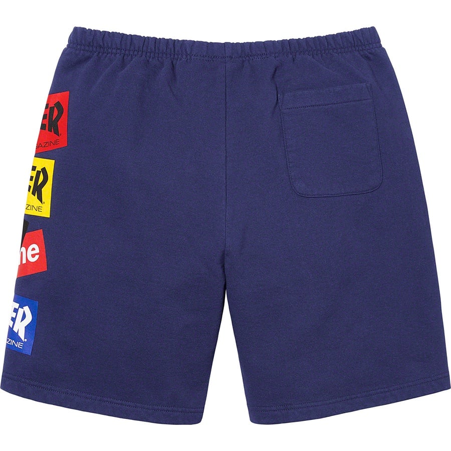 Details on Supreme Thrasher Multi Logo Sweatshort Washed Navy from fall winter
                                                    2021 (Price is $118)