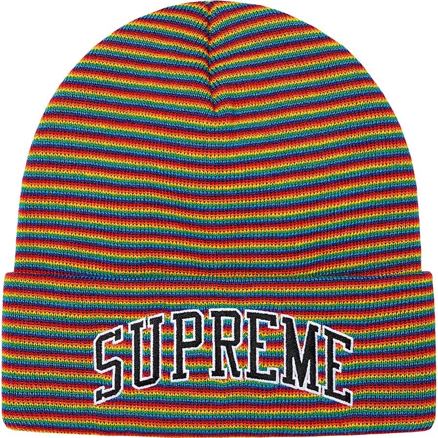 Details on Rainbow Stripe Beanie Multicolor from fall winter 2021 (Price is $38)