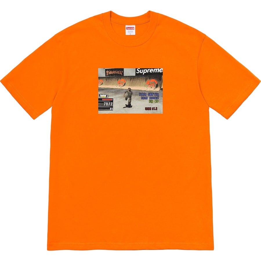 Details on Supreme Thrasher Game Tee Orange from fall winter
                                                    2021 (Price is $44)