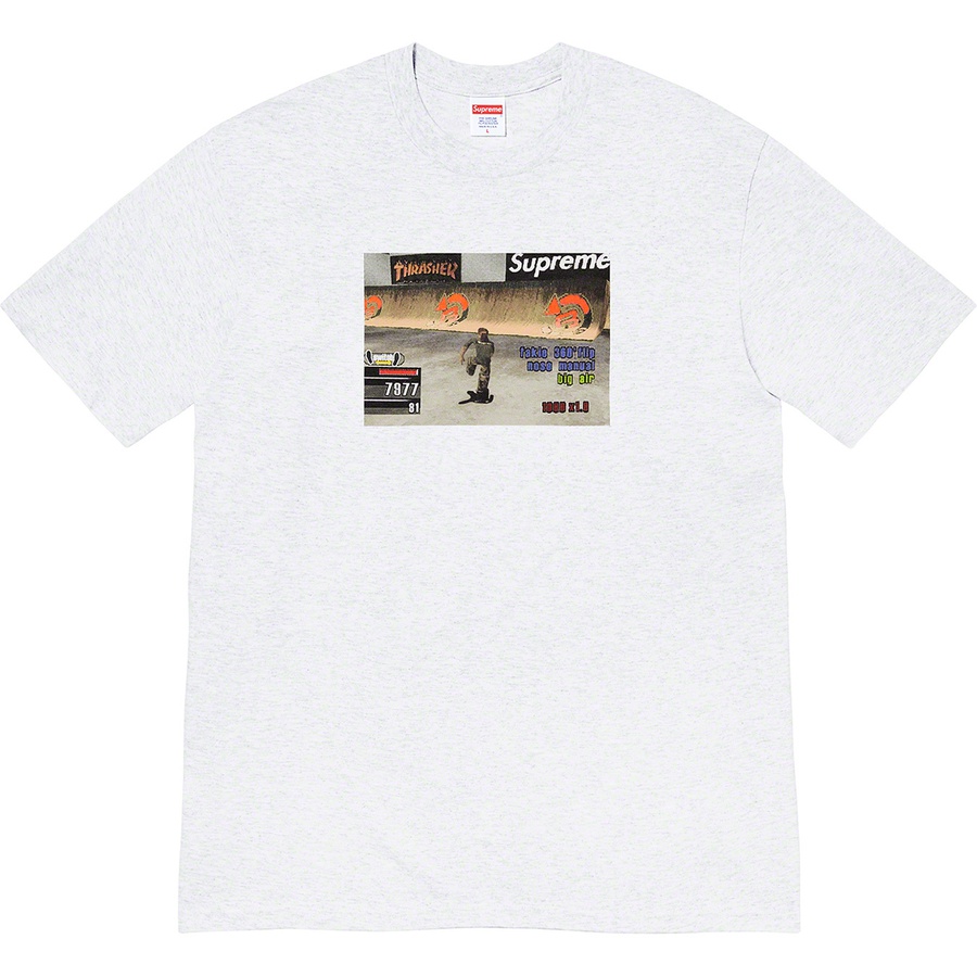 Details on Supreme Thrasher Game Tee Ash Grey from fall winter 2021 (Price is $44)